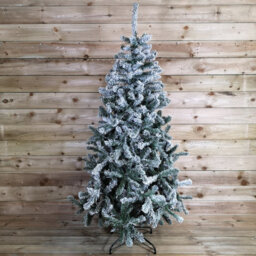 Samuel Alexander 6Ft (1.8M) Premier Flocked Woodcote Spruce Pvc Hinged Christmas Tree - thumbnail 5