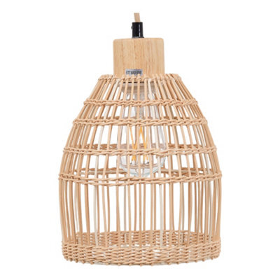 Thehotsale E27 Modern Bamboo-Woven Lampshade Ceiling Hand-Woven Pendant Light - image 1