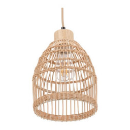 Thehotsale E27 Modern Bamboo-Woven Lampshade Ceiling Hand-Woven Pendant Light - thumbnail 7