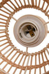 Thehotsale E27 Modern Bamboo-Woven Lampshade Ceiling Hand-Woven Pendant Light - thumbnail 4