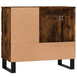 Berkfield Industrial Bathroom Cabinet Smoked Oak 65X33X60 Cm Engineered Wood - thumbnail 7