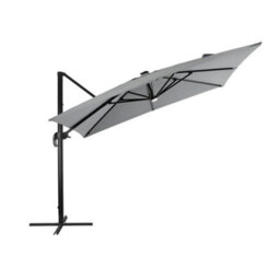 Breeins Light Grey Outdoor Garden Square Cantilever Parasol Patio Umbrellas For Beach Backyard And Pool With Solar-Powered Led Lights - thumbnail 4