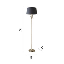Valuelights Memphis Traditional Style Satin Nickel Barley Twist Floor Lamp With Grey Light Shade - thumbnail 7