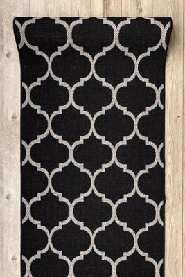 RugsX Runner Sizal Floorlux Design 20608 Moroccan Trellis Black / Silver 100  100X150 Cm - image 1