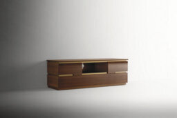 Tv Cabinet In Warm-Chocolate Wood With Gold Finishes From The Panarea Collection
