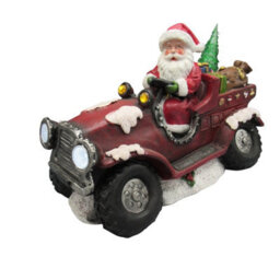 SecureFix Direct Light Up Christmas Car Santa Figurine (Xmas Driving Led Ornament Decoration)