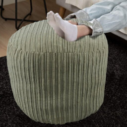 istyle mode Mink Jumbo Cord Footstool Oval Pouffe, Corduroy Ottoman Bean Bags 40Cm X 35Cm - thumbnail 4