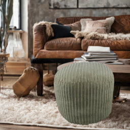 istyle mode Mink Jumbo Cord Footstool Oval Pouffe, Corduroy Ottoman Bean Bags 40Cm X 35Cm - thumbnail 7