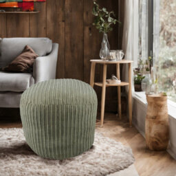 istyle mode Mink Jumbo Cord Footstool Oval Pouffe, Corduroy Ottoman Bean Bags 40Cm X 35Cm - thumbnail 6