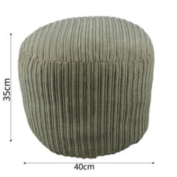 istyle mode Mink Jumbo Cord Footstool Oval Pouffe, Corduroy Ottoman Bean Bags 40Cm X 35Cm - thumbnail 3