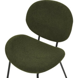 Beliani Dark Green Boucle Dining Chairs Set Of 2 With Iron Legs, Compact Modern Design - thumbnail 8