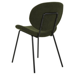 Beliani Dark Green Boucle Dining Chairs Set Of 2 With Iron Legs, Compact Modern Design - thumbnail 7