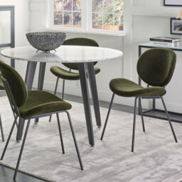 Beliani Dark Green Boucle Dining Chairs Set Of 2 With Iron Legs, Compact Modern Design - thumbnail 2