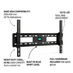 DIEMER Tv Wall Bracket 42-85 Inch - Full Motion Dual Arm Tilt & Swivel Mount Up To 60Kg, Max Vesa 600X400, Free Hdmi Cable - thumbnail 5