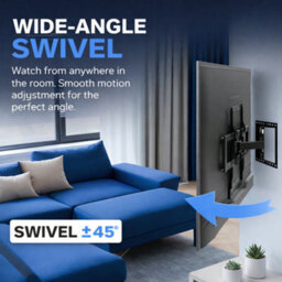 DIEMER Tv Wall Bracket 42-85 Inch - Full Motion Dual Arm Tilt & Swivel Mount Up To 60Kg, Max Vesa 600X400, Free Hdmi Cable - thumbnail 7