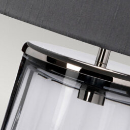 Luminosa Lighting Elstead Reno Table Lamp Metalwork Polished Nickel, Smoked Glass - thumbnail 3