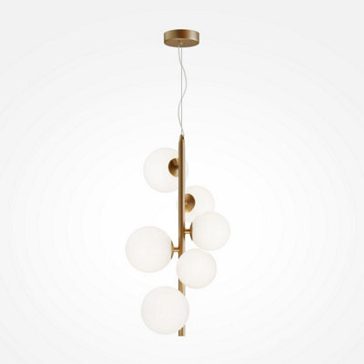 Luminosa Lighting Luminosa Maytoni Dallas Modern 6 Light Globe Pendant Ceiling Light Gold, Matte White Shade, G9 - image 1