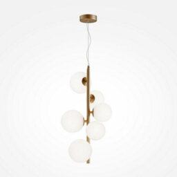 Luminosa Lighting Luminosa Maytoni Dallas Modern 6 Light Globe Pendant Ceiling Light Gold, Matte White Shade, G9 - thumbnail 1