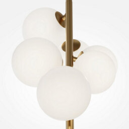Luminosa Lighting Luminosa Maytoni Dallas Modern 6 Light Globe Pendant Ceiling Light Gold, Matte White Shade, G9 - thumbnail 5