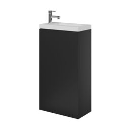 GoodHome Imandra Matt Black Single Freestanding Bathroom Cloakroom Unit (H) 790mm (W) 440mm - thumbnail 3