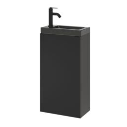 GoodHome Imandra Matt Black Single Freestanding Bathroom Cloakroom Unit (H) 790mm (W) 440mm - thumbnail 6
