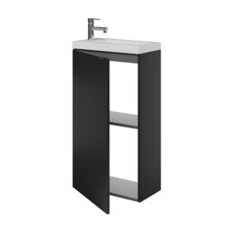 GoodHome Imandra Matt Black Single Freestanding Bathroom Cloakroom Unit (H) 790mm (W) 440mm - thumbnail 5