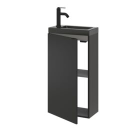 GoodHome Imandra Matt Black Single Freestanding Bathroom Cloakroom Unit (H) 790mm (W) 440mm - thumbnail 8