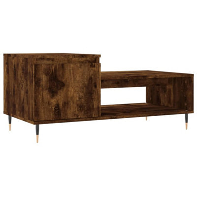 Berkfield Modern Coffee Table Smoked Oak 100X50X45 Cm Engineered Wood - image 1