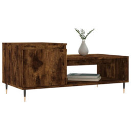 Berkfield Modern Coffee Table Smoked Oak 100X50X45 Cm Engineered Wood - thumbnail 3
