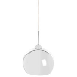 Orsina Chrome Pendant Light With White Inner Shade, Dome Lighting For Kitchens, Modern Metallic Ceiling Drop Lamp - thumbnail 2