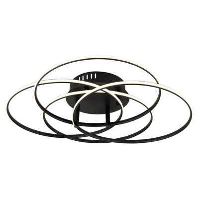 Luminosa Lighting Luminosa Kombos 51.5Cm Integrated Led Semi Flush Ceiling Light Matt Black 4X Led 4000K - image 1