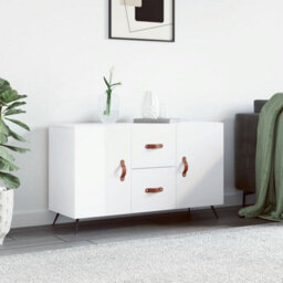 Berkfield Modern Sideboard High Gloss White 100X36X60 Cm Engineered Wood - thumbnail 2