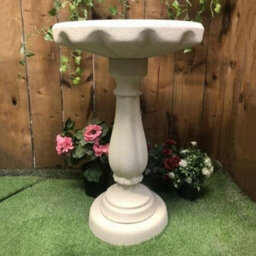 Elegant Tall Sandstone Birdbath - thumbnail 1