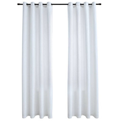 Berkfield Elegant Blackout Curtains With Metal Rings 2 Pcs Off White 140X245 Cm