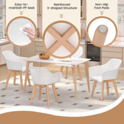 Gainoom Modern Plastic Dining Chairs Set Of 2 Kitchen Armchairs Indoor Accent Side Chairs - thumbnail 9