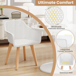 Gainoom Modern Plastic Dining Chairs Set Of 2 Kitchen Armchairs Indoor Accent Side Chairs - thumbnail 8