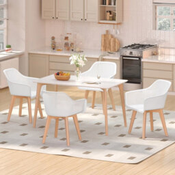 Gainoom Modern Plastic Dining Chairs Set Of 2 Kitchen Armchairs Indoor Accent Side Chairs - thumbnail 5