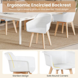 Gainoom Modern Plastic Dining Chairs Set Of 2 Kitchen Armchairs Indoor Accent Side Chairs - thumbnail 7