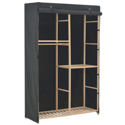 Berkfield 3-Tier Wardrobe Grey 110X40X170 Cm Fabric - image 1