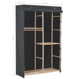Berkfield 3-Tier Wardrobe Grey 110X40X170 Cm Fabric - thumbnail 6