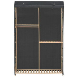 Berkfield 3-Tier Wardrobe Grey 110X40X170 Cm Fabric - thumbnail 2