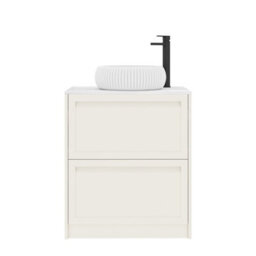 Royal Bathrooms Royal Bathroom Elmore 700mm Classic White Freestanding Countertop Bathroom Vanity Unit 2 Drawer With Milan Basin - thumbnail 7
