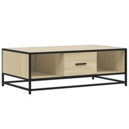 Walplus Coffee Table Sonoma Oak 100X57X35 Cm Engineered Wood And Metal - thumbnail 2