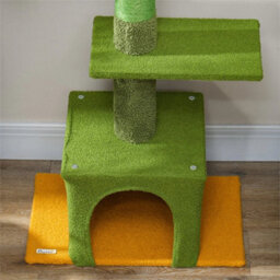 Floor To Ceiling Cat Tree 6-Tier Cat Tower With Scratching Post 230-275Cm Green - thumbnail 5