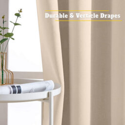 Aspire Homeware Plain Room Darkening Blackout Eyelet Curtain Pair Cream (W)168Cm X (D)183Cm With Tie Back Pair - thumbnail 8
