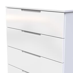 Messina Ready Assembled Gloss White No Effect 5 Drawer Wide Chest (H)1067mm (W)740mm (D)390mm - thumbnail 4