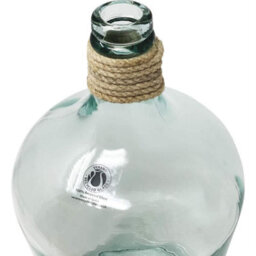 Verano Spanish Ceramics Recycled Glass Hemp Clear Home Décor Medium Carafe Vase (H) 30Cm - thumbnail 4