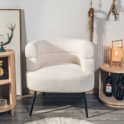 Nordlys Metal And White Bouclé Lounge Chair Modern Design Style Living Room - thumbnail 7