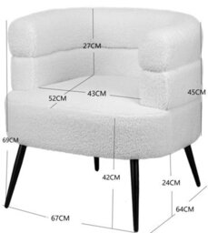 Nordlys Metal And White Bouclé Lounge Chair Modern Design Style Living Room - thumbnail 6