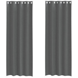 Berkfield Voile Curtains With Grommets 2 Pcs Dark Grey 140X260 Cm - thumbnail 2